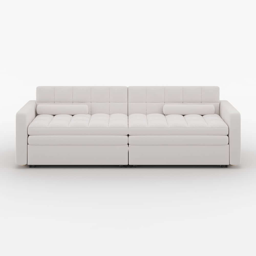 Modern Velvet Sofa Bed with Power Outlet and USB Port