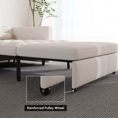 Modern Velvet Sofa Bed with Power Outlet and USB Port