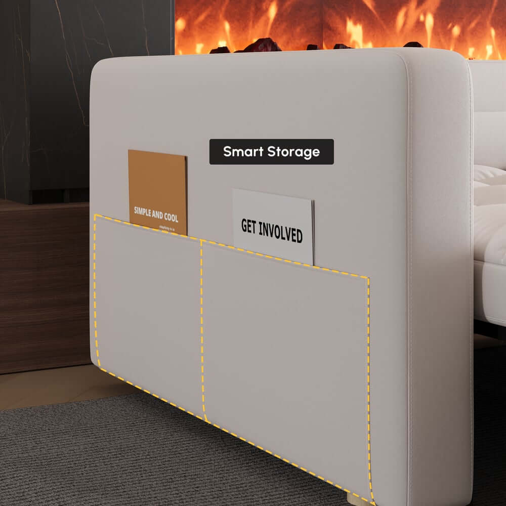 Modern Velvet Sofa Bed with Power Outlet and USB Port