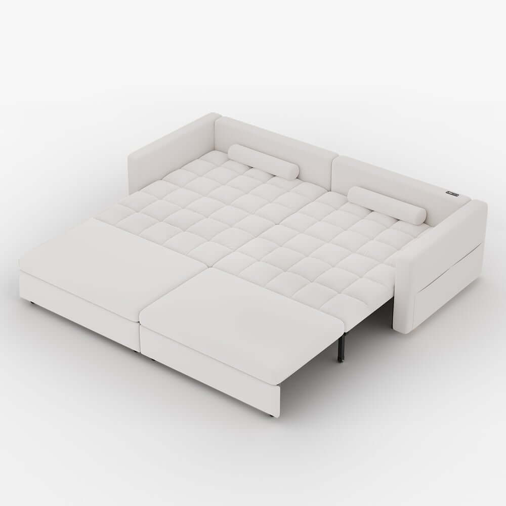 Modern Velvet Sofa Bed with Power Outlet and USB Port
