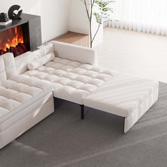 Modern Velvet Sofa Bed with Power Outlet and USB Port