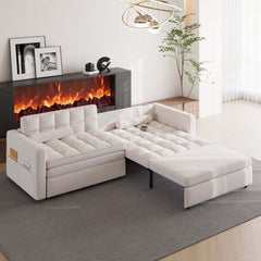 Modern Velvet Sofa Bed with Power Outlet and USB Port Main Product Image
