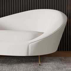 Modern Velvet Sofa With Gold Legs - Rust & Warm White