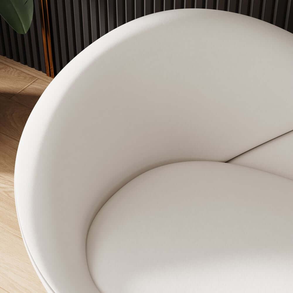 Modern Velvet Sofa With Gold Legs - Rust & Warm White