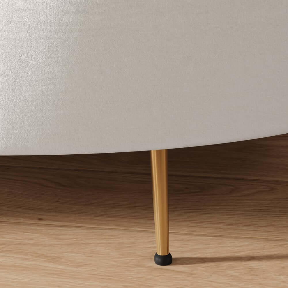 Modern Velvet Sofa With Gold Legs - Rust & Warm White