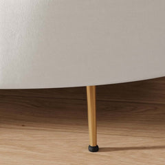 Modern Velvet Sofa With Gold Legs - Rust & Warm White