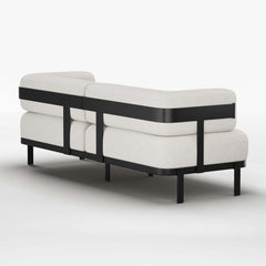 Modern Velvet Sofa With Metal Legs And Square Arms