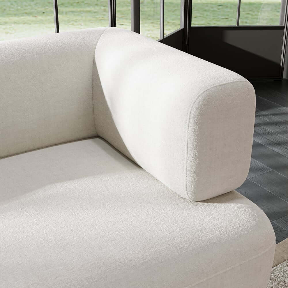 Modern Velvet Sofa With Metal Legs And Square Arms