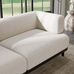 Modern Velvet Sofa With Metal Legs And Square Arms