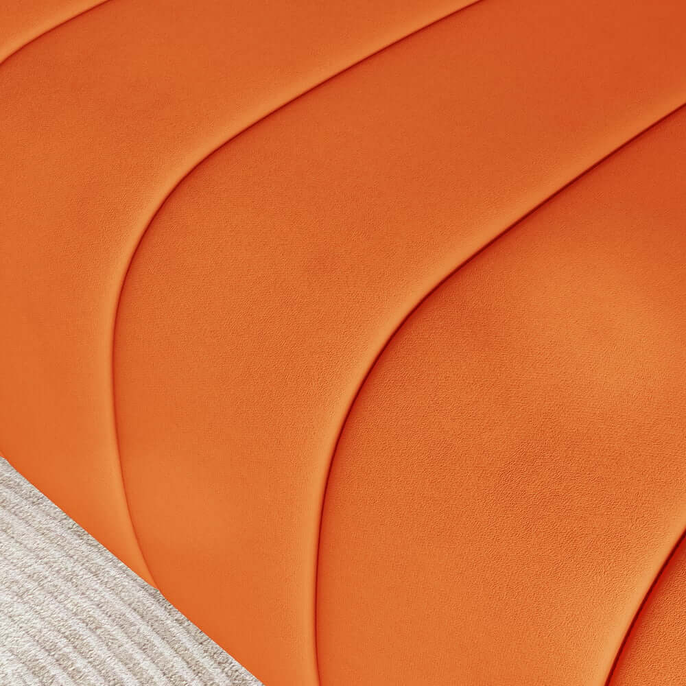 Modern Velvet Tufted Sofa - 3 Seater, No Assembly Required