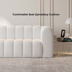 Modern Velvet Tufted Sofa - 3 Seater, No Assembly Required