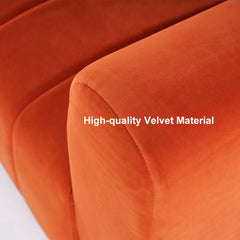 Modern Velvet Tufted Sofa - 3 Seater, No Assembly Required