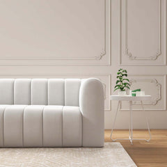 Modern Velvet Tufted Sofa - 3 Seater, No Assembly Required