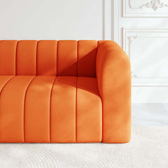 Modern Velvet Tufted Sofa - 3 Seater, No Assembly Required