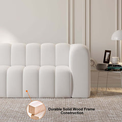 Modern Velvet Tufted Sofa - 3 Seater, No Assembly Required