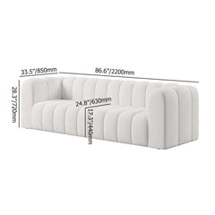 Modern Velvet Tufted Sofa - 3 Seater, No Assembly Required Dimensions