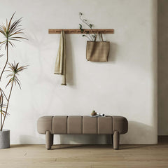 Modern Velvet Upholstered Coffee Entryway Bench with Metal Legs
