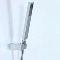 Modern Wall Mount Bathtub Faucet with Hand Shower in Chrome