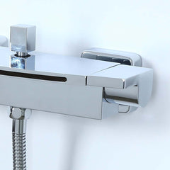 Modern Wall Mount Bathtub Faucet with Hand Shower in Chrome
