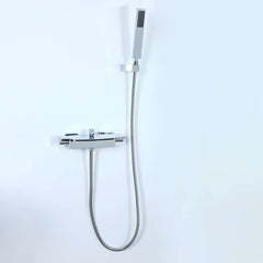 Modern Wall Mount Bathtub Faucet with Hand Shower in Chrome