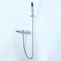 Modern Wall Mount Bathtub Faucet with Hand Shower in Chrome