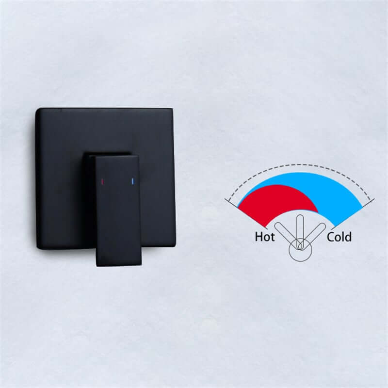 Modern Wall Mounted Bathroom Faucet in Matte Black with Swivel Spout
