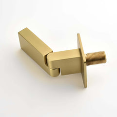 Modern Wall Mounted Bathroom Faucet with Waterfall Spout and Brushed Gold Finish