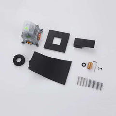 Modern Wall Mounted Bathroom Faucet with Waterfall Spout in Matte Black