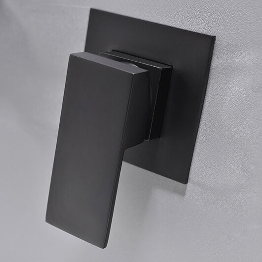 Modern Wall Mounted Bathroom Faucet with Waterfall Spout in Matte Black