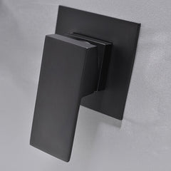 Modern Wall Mounted Bathroom Faucet with Waterfall Spout in Matte Black