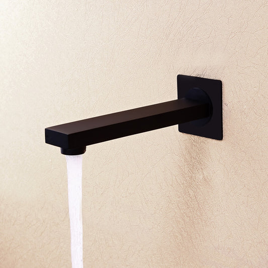 Modern Wall Mounted Brass Tub Filler with Matte Black Finish Main Product Image