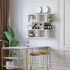 Modern Wall-Mounted Wine Rack With 3 Shelves - Black