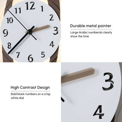 Modern Walnut Acrylic Wall Clock with LED Lighting and Silent Quartz Movement