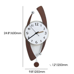 Modern Walnut Acrylic Wall Clock with LED Lighting and Silent Quartz Movement Dimensions