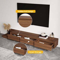 Modern Walnut & Gray Extendable TV Stand With Drawers