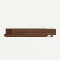 Modern Walnut & Gray Extendable TV Stand With Drawers