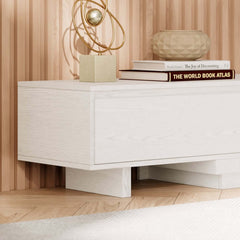 Modern Walnut & Gray Extendable TV Stand With Drawers