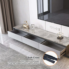 Modern Walnut & Gray Extendable TV Stand With Drawers