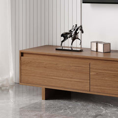Modern Walnut & Gray Extendable TV Stand With Drawers