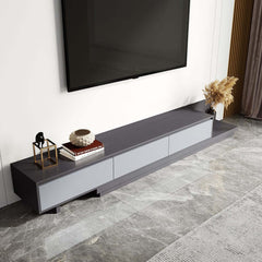 Modern Walnut & Gray Extendable TV Stand With Drawers