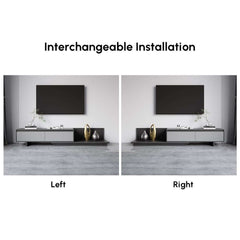 Modern Walnut & Gray Extendable TV Stand With Drawers