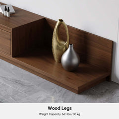 Modern Walnut & Gray Extendable TV Stand With Drawers
