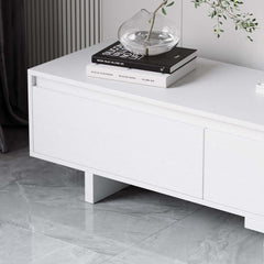Modern Walnut & Gray Extendable TV Stand With Drawers