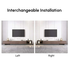 Modern Walnut & Gray Extendable TV Stand With Drawers