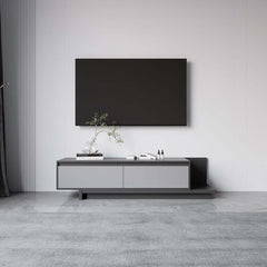 Modern Walnut & Gray Extendable TV Stand With Drawers
