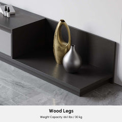 Modern Walnut & Gray Extendable TV Stand With Drawers