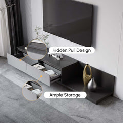 Modern Walnut & Gray Extendable TV Stand With Drawers