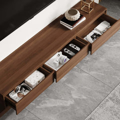 Modern Walnut & Gray Extendable TV Stand With Drawers