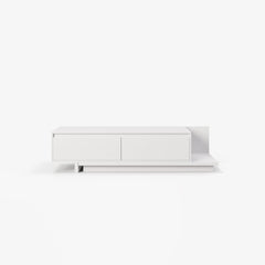 Modern Walnut & Gray Extendable TV Stand With Drawers
