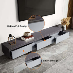 Modern Walnut & Gray Extendable TV Stand With Drawers